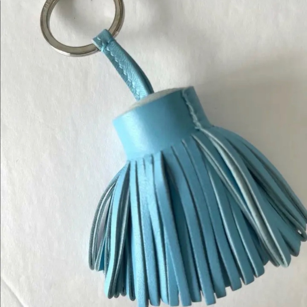 Authentic Hermes Carmen Key Ring - Sky Blue